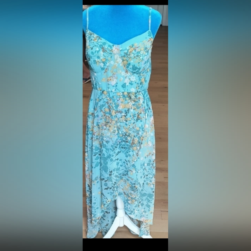 Lily Rose Blue and White Chiffon Wrap Sundress